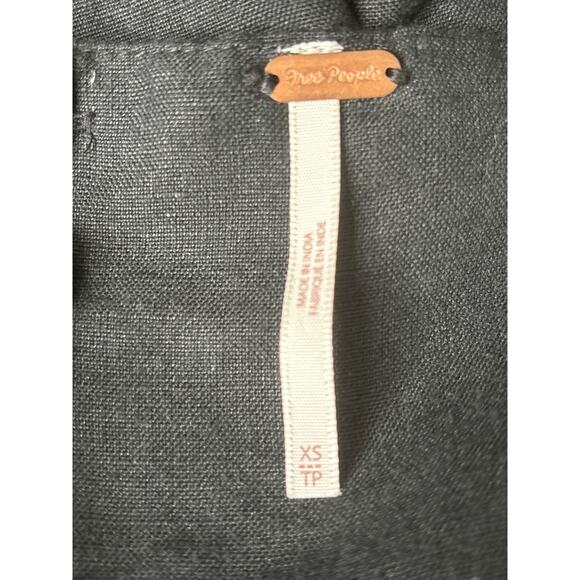 Free People Erin Ruffle Backless With Bow Tie Detail Mini Dress XS Black Cotton - Picture 8 of 10